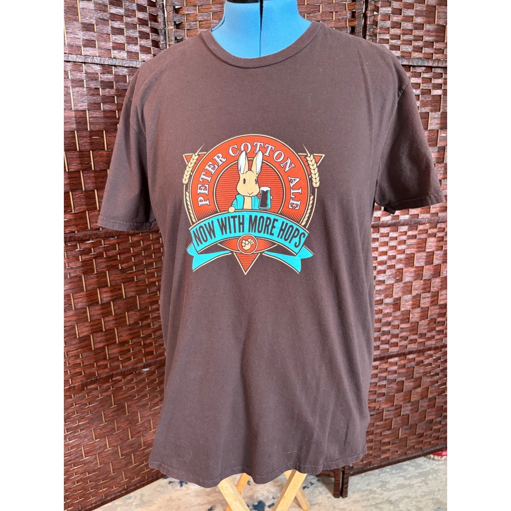 SnorgTees Peter Cotton Ale Funny Beer Rabbit Graphic T-Shirt Brown Mens XL